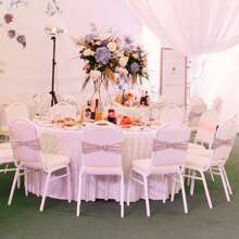 1/12/20/30/50 Set Of Sequin Chair Strap, 30x15cm Buckle Decorative Bow Wedding Supplies - Silver