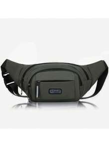 1pc Universal Nylon Sports Fanny Pack For Men & Women - Solid Color, Non-Waterproof, Zippered Waist Bag With Adjustable Strap For Hiking, Travel, Camping, Running & Outdoor Activities