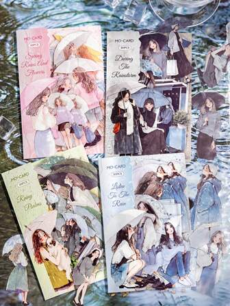 1 paquet de 30 autocollants personnages de fille rétro en PET, pour la décoration de cartes DIY, scrapbooking, cahiers, albums, fournitures scolaires, rentrée scolaire