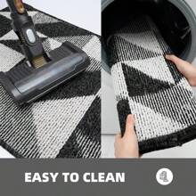 1pc Non-Slip Machine Washable Door Mat, Dirt Resistant Doormats, Indoor And Outdoor Mats, Suitable For Doorway, Hallway, Home Decor Floor Mat - Black - View 10