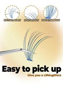 Pestañas postizas en grupos de 80 con color único, rizado D, aspecto natural, longitud de 11mm/13mm/15mm, extensión de pestañas delgadas - C - Ver 4