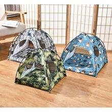 Pet Dog Tent House Floral Print Enclosed Tent Bed Indoor Folding Portable Comfortable Kitten Bed Kennel Small Pets