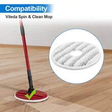 2pcs Replacement Mop Pad Heads Compatible With Spin Scrubber Mop 161822, Hook And Loop Wet & Dry Use Mop Accessories - Multicolor - View 11