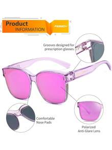 Fashion Glasses Fit Over Glasses Oversized Polarized Shiny For Women Glasses ,Oversize Glasses,Summer Beach Glasses CK0269 - 005 - 查看 5