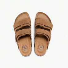 CAMEL CROWN 女士运动凉鞋夏季新款防滑复古流行透气拖鞋 - 沙 - 查看 4