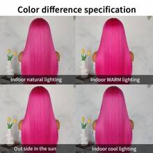 13x4 Lace Front Wig Synthetisch Lang Zijdeachtig Recht Haar Pruik Gratis Deel Rozen Rode Kleur Frontale Lace Vervangende Pruiken Hittebestendige Zachte Vezel 26 Inch Vooraf Geplukt Babyhaar Natuurlijke Haarlijn Voor Mode Vrouwen Meisjes Feest Vakantie Dagelijkse Make-up Gebruik Klaar Om Te Dragen
