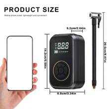 Compresor de aire portátil: bomba de aire inalámbrica de 150 PSI y 4000 mAh con medidor de presión de neumáticos digital, pantalla LCD dual precisa y luces LED para automóvil, motocicleta, bicicleta eléctrica y pelota.