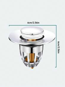 1pc Universal Banheiro Sink Stopper Com Captador De Cabelo, Núcleo De Mola Banheira Dreno Tampa, Núcleo De Plástico Pop Up Pia Plug, Bacia Dreno Filtro, Tipo Pressão Pia Plug, Acessórios De Banheiro, Suprimentos De Banheiro