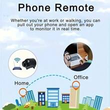 Cameră mini wireless WiFi, cameră de securitate pentru acasă, fără conectare, vedere nocturnă HD pentru interior, monitorizare mobilă de la distanță - Negru - Vizualizare 4