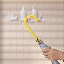 1 pièce Crochet mural décoratif avec petit oiseau blanc nordique mignon à 3 crochets, adhésif sans dommage sans perçage nécessaire, peut être utilisé comme porte-manteau mural, pour suspendre des sacs / parapluies / clés, convient pour l'entrée, la salle de bain, la cuisine, design élégant et pratique pour décorer la pièce