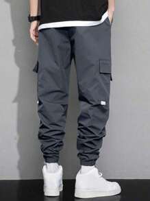 1 Stück Cargo Hose für Teenager Jungen, vielseitig einsetzbar, lässig, mit lächelndem Motiv, für Outdoor-Sport, Herbst/Winter