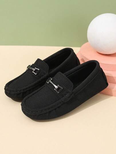 1 Pair Kids Solid Color Soft Comfortable Flat Campus Casual Shoes, Boys & Girls, Spring/Autumn