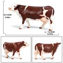Modelo de animal de fazenda de simulação, brinquedo de estátua de vaca, modelo de vaca holandesa, presente de aniversário para crianças, brinquedo de Natal para crianças pequenas
