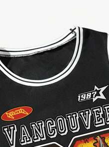 Lonblece Summer Men's Brand Handpainted Numeric Element Print Casual Sports Tank Top - Black - View 4