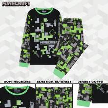 Minecraft Pyjama Set Cotton Lounge Wear Long Top And Bottoms PJ 7-14 Years Gamer Gift - Multicolor - View 5