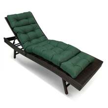 Outdoor Folding Lounger Chair Cushion Recliner Rocking Chair Sofa Mat Deck Chair Cushion For Yard Patio Beach Pool Deck For Outdoor Folding Chaise Lounge Chair Cushion For Beach Sunbathing Patio - 墨綠色 - 查看 9