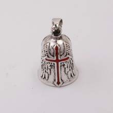 Easypie Selection Campana de motocicleta en forma de cruz - Para motociclistas, conductores y mascotas, colgante para conducir. Campana de buena suerte - A - Ver 4