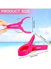 8/4/1pc Large Beach Towel Clip, Beach Chair Clip, Plastic Clip, Cruise Beach Chair Towel Clip, Hanger, Windproof Chair Clip, And Quilt Drying Clip - Plastic Clips For Outdoor Use To Prevent Your Towels From Being Blown Away - Multicolor - View 3