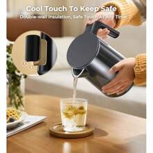 Double-Wall Stainless Steel Electric Kettle With 7 Temperature Settings 1.0L Capacity 1200W Fast Heating Auto Shut-Off And 4H Keep Warm Classic Design Inspired By Contemporary Art