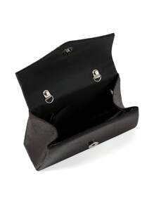 This Party Clutch Bag Is Simple And Practical. The Handle Design Is Convenient For Hand-Holding And Easy To Carry. The Bag Body Adopts A Flip-Top Design, Which Can Effectively Protect The Items Inside. - Black - View 5