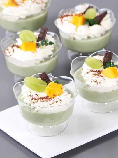 4/8 كوب آيس كريم ، كوب مشروب صيفي ، كوب آيس كريم ، كوب حلوى الكعكة ، مناسب لبوفيه الحلويات والمشروبات الباردة في حفلات الزفاف وأعياد الميلاد ،كوب موس، كوب حلوى بلاستيكي قابل لإعادة الاستخدام