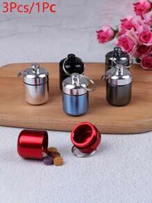 3Pcs/1Pc Mini Travel Storage Box Case - Water-Resistant Design For Protection Against Moisture, Aluminum Alloy Construction, Convenient Key Ring Attachment For Easy Carrying - Organize And Secure Your Daily Small Items For Outdoor Camping & Travel Holiday Essentials Holiday Travel Essentials Travel Bag Travel Accessories - Multicolor - View 1