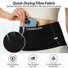 NEWBOLER Elastische Sport Hüfttasche Packung mit Startnummer Gürtel für Triathlon Marathon Radfahren Bergsteigen Hydratations Hüfttasche + 500ML weiches Wasserflasche