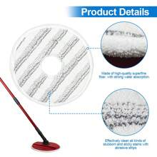 2pcs Replacement Mop Pad Heads Compatible With Spin Scrubber Mop 161822, Hook And Loop Wet & Dry Use Mop Accessories - Multicolor - View 8