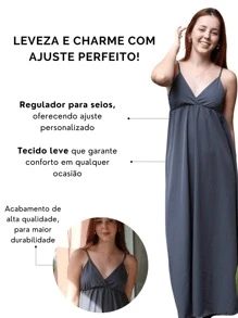 Women's Backless Dress With Long, Loose Neckline And Thin Straps - 查看 3