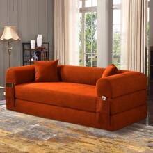 Compression Sofa - Convertible Floor Foldable Sofa Bed - With 2 Pillows, Corduroy, Queen Size - trái cam - Xem 4