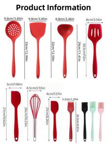 1/6pcs High Temperature Silicone Cookware Set,Barbecue Cooking SetTools , Integrated Design,No Hair Loss, Easy To Clean, Suitable For Barbecue, Cooking, Baking, Soup, Pastry, Cake, Cream, Jam