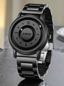 DOM Men's Watch, Magnetic Techology Faceless Leather/Steel Band Quartz Waterproof Wristwatch Brand - Quartz Watches - View 7