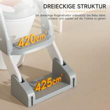 Baby Toilettensitz Hilfsleiter Kinder mit Treppe Toilettentrainer 3 in 1 Kinderleitertoilette mit PU-Pad Höhenverstellbar Klappbar