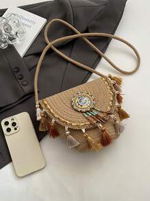 Túi đeo vai dệt mới, Túi đeo chéo điện thoại đi biển - Nhiều màu - Xem 8