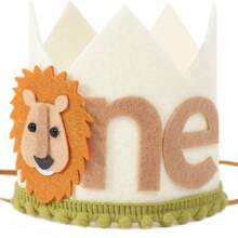1st Birthday Decorations, 1st Birthday Crown - Lion 1st Birthday Hat, Jungle Wild Animal Zoo Wild One Boy Birthday Hat Decor, 1st Birthday Decorations - Multicolor - View 12