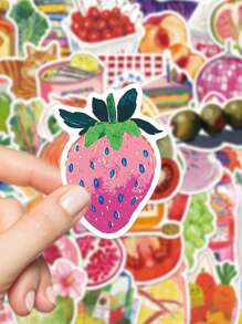 50 piezas Pegatinas artísticas de estilo mediterráneo rosa PVC para decoración de regalos, dibujos animados, scrapbooking, laptop, maleta, guitarra, vaso de agua, estuche de teléfono DIY, útiles escolares, vuelta al cole
