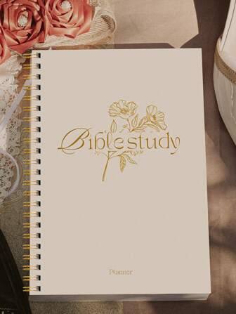 1pc Bible Study Journal Notebook, 52-Week Method Bible Study Guide, Daily Prayer Journal Church Note Taking Faith Gifts For Women & Men, School Office Supplies Friends New Year Gifts For Women,Stocking Stuffers