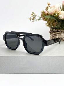 新款复古高端方形双光束时尚眼镜，男女皆宜，复古个性化户外海滩派对海洋风格眼镜，时尚百搭街拍时尚眼镜，适合夏季海滩度假、户外、旅行 - 彩色 - 查看 12