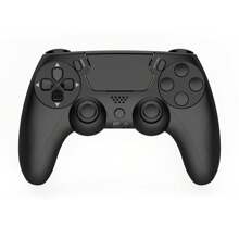 GAMINJA وحدة تحكم لاسلكية جاميجا P48 متوافقة مع PS4/PS4 Slim/PS4 Pro/الكمبيوتر ، باهتزاز ثنائي ، سماعة ، جيروسكوب ستة محاور ، مقبس سماعة أذن ، لوحة اللمس وضوء LED ، أسود