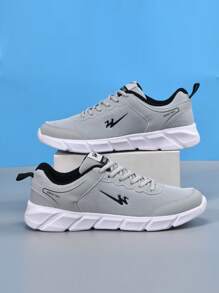 Chaussures Pour Homme Printemps-automne 2024 Nouvelles Chaussures De Sport Respirantes En Maille Avec Semelle Douce Et Antidérapante, Baskets Athlétiques À Lacets Pour Étudiants À Semelle Plate Légère