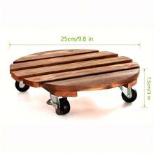 Carrito para Plantas con Ruedas, Estante para Plantas de Alta Resistencia, Redondo con Ruedas Metálicas Bloqueables, Adecuado para Uso en Interiores/Exteriores - 25 centímetros - Ver 1