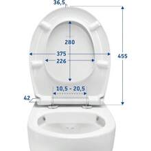 Universal Toilet Lid With Soft Close, Toilet Seat Quick Release For Easy Installation, Toilet Seat In Oval Shape, Toilet Lid Made In EU, Urea Duroplastic, Stainless Steel Hinges, White - White - View 5