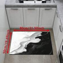 1pc Marble Stripe Pattern Indoor/Outdoor Welcome Mat - Non-Slip, Absorbent & Water Resistant, Suitable For Bedroom, Bathroom, Kitchen, Entryway - Washable Home Decor, Soft & Fluffy For Spring/Summer