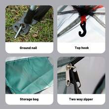 Hexagonal Tent Outdoor 3-4 Person Fully Automatic Quick Opening Camping Equipment Folding Convenient Canopy Integrated Tent - Silver - View 2