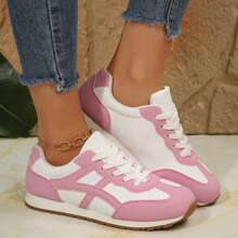 Women's Retro Casual Shoes - Comfortable Lace-Up Design For Running & Walking - Pink - View 7