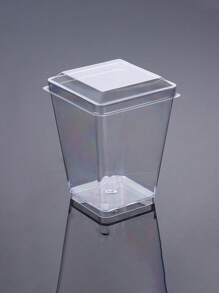 10/25pcs Dessert Cups, 150ml Transparent Plastic Cups, Reusable Ice Cream Cups, Mini Party Square Bowls, Suitable For Fruit Mousse Ice Cream Pudding And Tasting, Holiday Party Supplies, Home Living Supplies, Home Decor - Multicolor - View 8