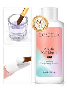 coscelia 30/60/120ML Acrylic Nail Liquid Acrylic Liquid Monomer System (1.0/2.0/4.05 Fl.Oz) For Acrylic Powders Quick Drying And Non-Yellowing For Nail Lovers Beginners Acrylic Nails Extension & Carving Salon And DIY Home Use(120ML Acrylic Liquid Will Be Shipped Randomly)