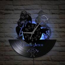 Reloj de pared de vinilo con registro LED de bombero, bombero, departamento de bomberos, decoración luminosa, retro, disco de larga duración, silencioso, sin tictac, reloj de pared profesional, regalo de jubilación para bomberos