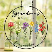 1pc Custom Kids Name Acrylic Suncatcher ,Grandma Gift,Personalized Home Decoration,Personalized Acrylic Window Hanging Decoration,Personalized Grandma's Garden Gift For Grandma, Mother's Day Gift For Grandma, Nana Birth Month Flower Stain Acrylic Suncatcher,Gift For Grandma, Gift For Mama,Gift For Nana,Perfect Gift For Birthday,Mothers Day Gift,Suitable For Decoration In Living Rooms, Bedrooms, Courtyards, And Gardens.,Multi-Functional,Adjustable, Ornamental,Reusable,Adhesive,Exquisite,Adorable,High-Quality,Modern,Colorful,Cute,Comfortable,Stylish,Custom,Personalized,Unique,Ideal Gifts For Him,Ideal Gifts For Her,Boyfriend,Girlfriend,Dad,Mom,Family,Friends,Son,Daughter,Office,Tea Room,School,Home,Home Refresh,Customized Crafts,Office Decor,Elegant Living