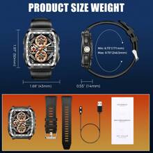 KELEEL Smartwatch para mujeres y hombres con linterna LED, 5,3 - 50M resistente al agua, llamada/respuesta inalámbrica, monitor de frecuencia cardíaca/sueño, modos deportivos múltiples, notificaciones de llamadas y mensajes SMS